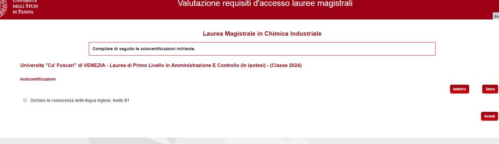 4. QUARTA SEZIONE: COMPILAZIONEDELLE EVENTUALI DICHIARAZIONI AGGIUNTIVE RICHIESTE.