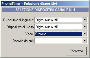 : mentre questa finestra è aperta, l acquisizione delle digitazione viene automaticamente disattivata e viene riattivata nel momento in cui si confermano le impostazioni cliccando sul tasto