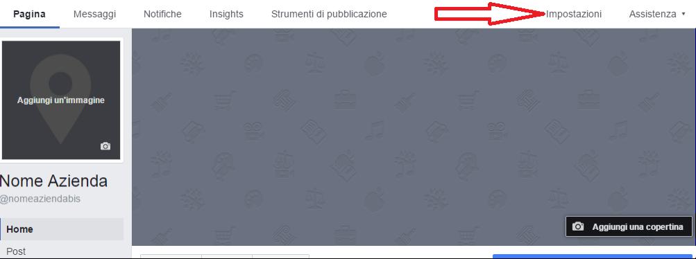 presentazione, il nome della Pagina (previa approvazione di Facebook) e così via.