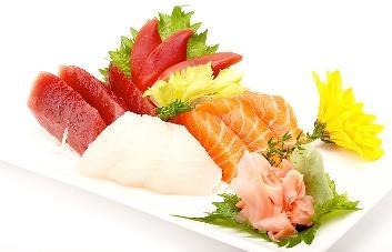 : 2 Salmone,2 Gambero Cotto, 2 Tonno,2 Orata Sushi Sake o Ebi: Sushi di Salmone o di Gambero Cotto (5pz.