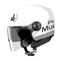 6.2) Casco Figura 37 Casco jet Figura 38 Casco modulare Caratteristiche: casco jet di colore bianco, doppia visiera (trasparente all esterno e antisole all interno), striscia rifrangente orizzontale