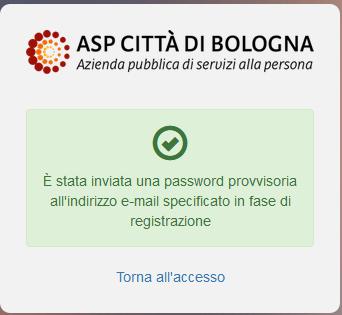con una password provvisoria dandone comunicazione al candidato: La mail che