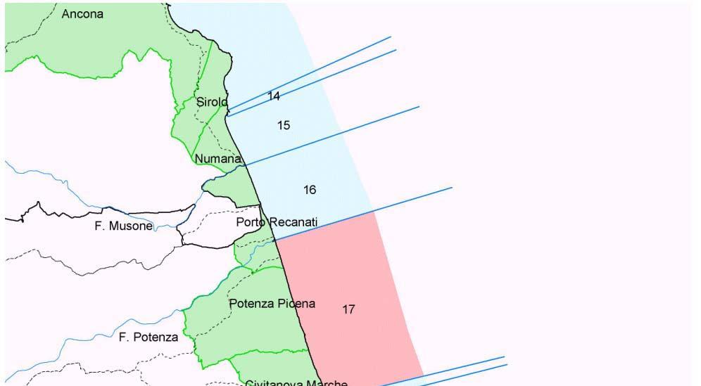 1.13. UNIT' FISIOGRFIC N.17 - DLL FOCE DEL FIUME POTENZ L PORTO DI CIVITNOV MRCHE 1.1. STTO DI FTTO Il tratto in esame ha una lunghezza totale di 13,23 Km ricadenti nei Comuni di Porto Recanati (2,25 km), Potenza Picena (6,51 km) e Civitanova Marche (4,47 km).