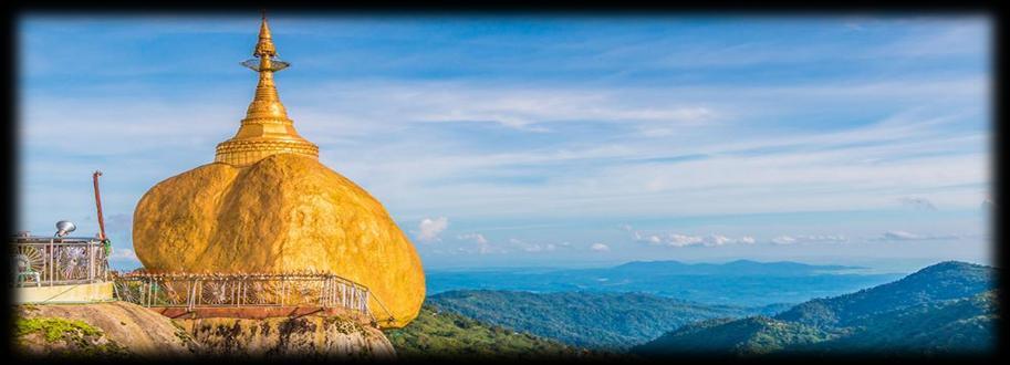Sulla cima del masso e adagiata una piccola pagoda dorata che contiene una reliquia del Buddha. Pranzo in ristorante locale.