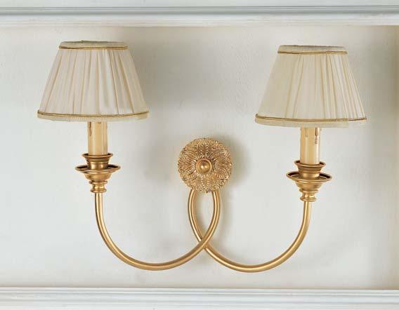 oro francese opaco Applique with 3 lights in mat french gold bronze Paralume / Shade 3039