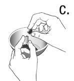 7 Con attenzione togliere la testa dal corpo della capsula (figura c).