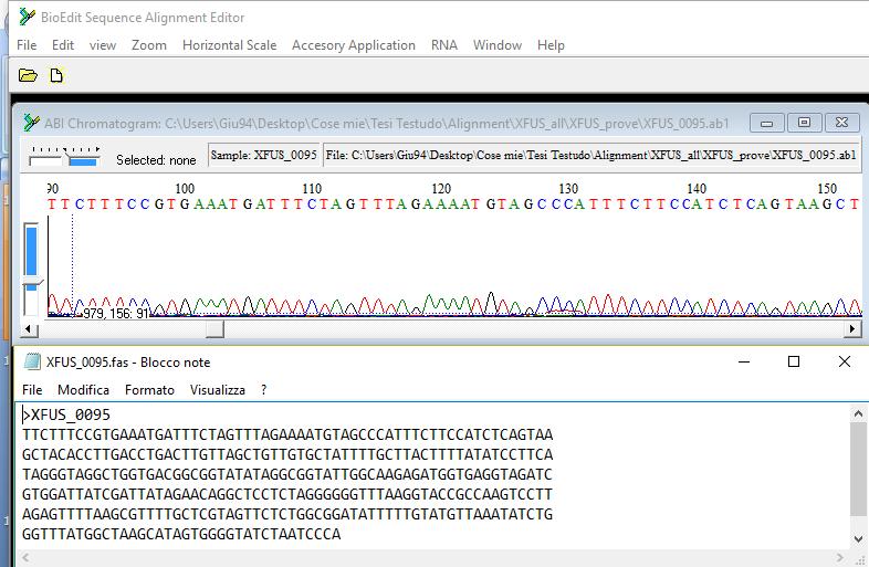 sequenze Genotipizzazione: lettura delle sequenze nucleotidiche