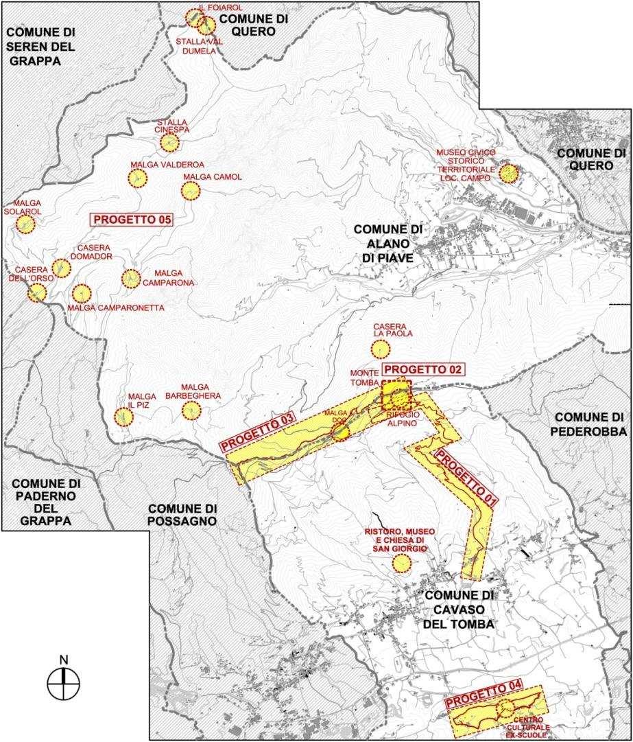 P a g i n a 71 Riportiamo un estratto della tavola di quadro d insieme (Tav.1 - Individuazione area di progetto, Estratto C.T.R.N.