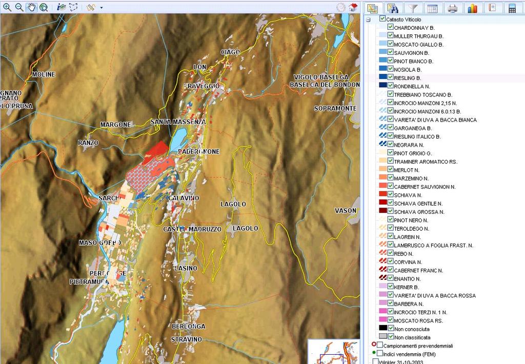 PICA: mappare e conoscere il vigneto trentino Mappare :: PICA collega tutti i vigneti delle 11 cantine Cavit con il