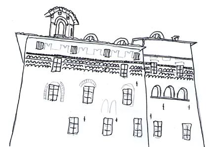 Palazzo Marro venne edificato sui resti delle mura del Tempio romano nella seconda metà del XIII sec.