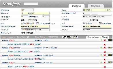 3.6. Applicazione Manifesti arrivo e partenza Applicazione che permette di elaborare e trasmettere i manifesti merci in arrivo e partenza.