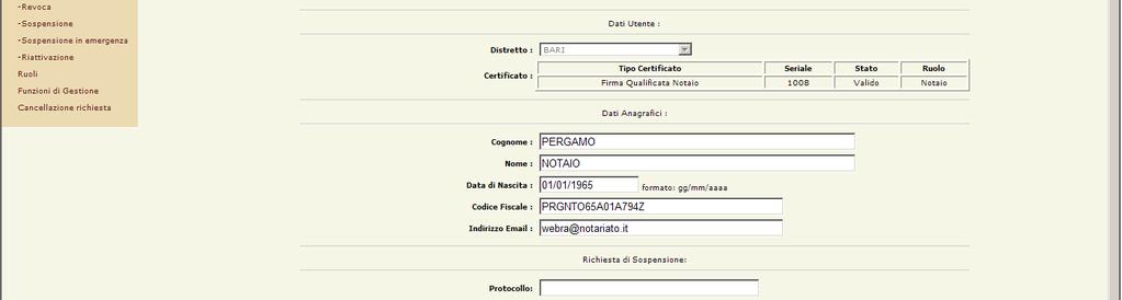 Figura 4.53 Pagina Sospensione in emergenza 4.