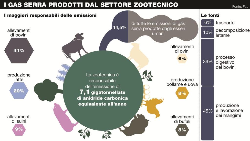 Le emissioni dal comparto zootecnico: GHG Sono di origine agricola: Il 65% di N 2 O (298 CO 2