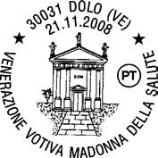 1734 RICHIEDENTE: Circolo Filatelico Numismatico Dolo SEDE DEL SERVIZIO: spazio allestito in Via Riviera del Brenta 30031 Dolo (VE) DATA: 21/11/08 ORARIO: 9/13