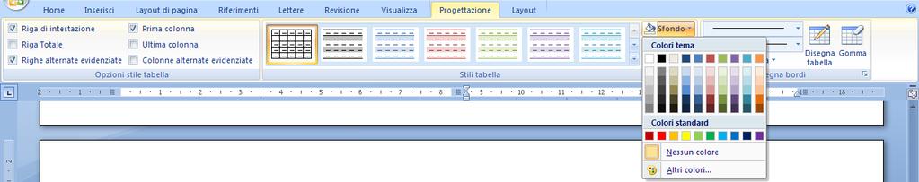 È bene notare che la barra Layout viene visualizzata solo dopo aver posizionato il cursore all interno della tabella.