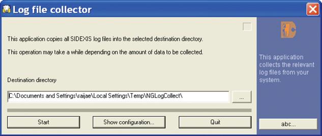 3.4 Log File Collector Lo strumento "Log File Collector" può raccogliere tutti i file di log del sistema.