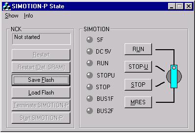 SIMOTION P350-3 Nota Per SIMOTION P, il selettore dello stato operativo viene rappresentato mediante l'applicazione SIMOTION P Startup, che può essere richiamata