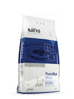 Lettiere agglomeranti bianche / White clumping cat litters Pure Blue Fresca fragranza e ultra assorbente Fresh fragrance and ultra absorbent fresh ABSORBENT 10 L plastic bag Pcs/pallet 108