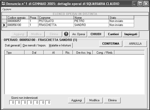 Invio delle denunce create con il programma della Cassa edile di Pavia Compilazione GNF operai segnalazione di