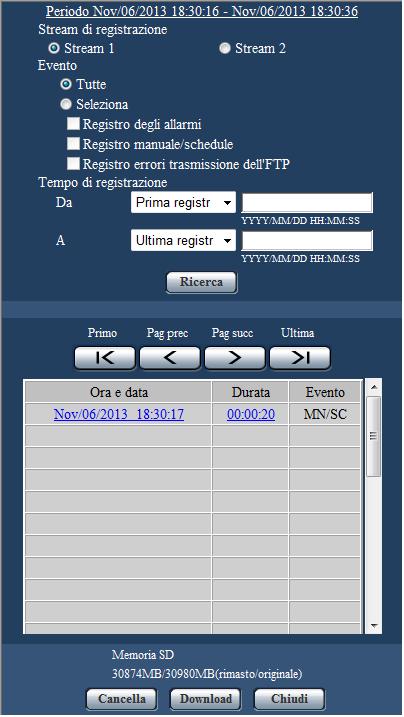 6 Visualizzazione della lista del registro 2. Cliccare il pulsante [Lista]. La lista del registro verrà visualizzata su una nuova finestra che viene aperta (finestra della lista del registro).