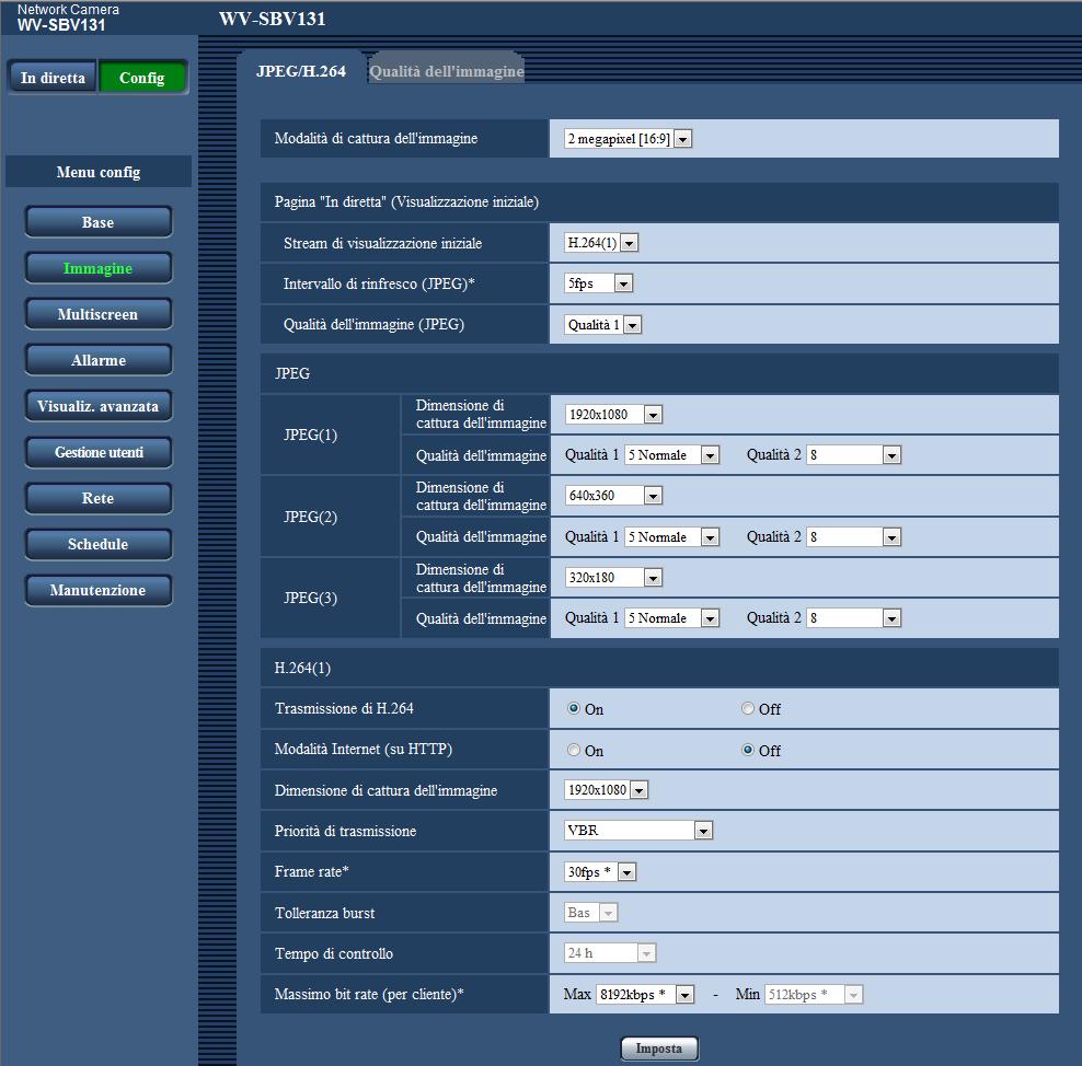 9 Visualizzazione del menu di configurazione da un PC 9.2 Come utilizzare il menu di configurazione A B Pulsanti del menu Pagina di configurazione 1.