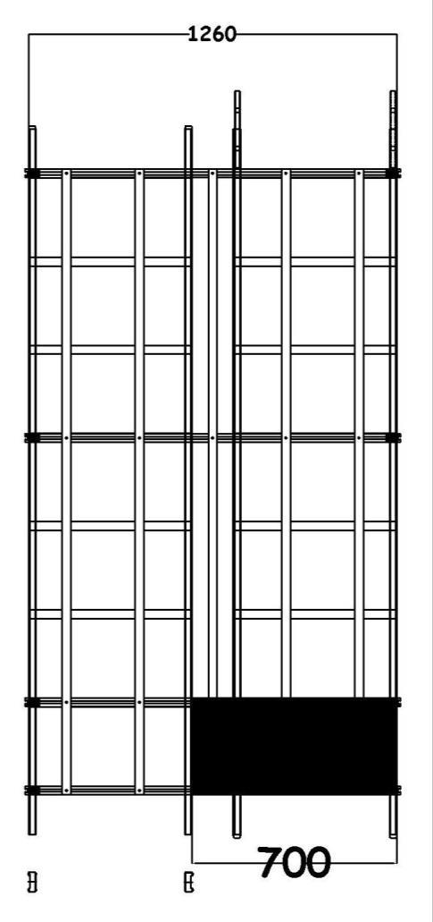 MODULO SDOPPIAMENTO DX (COD.A54MOSDX) COMPONENTI: SEZIONE SDOPPIAMENTO A DX PREMONTATA Il modulo di sdoppiamento viene fornito premontato.