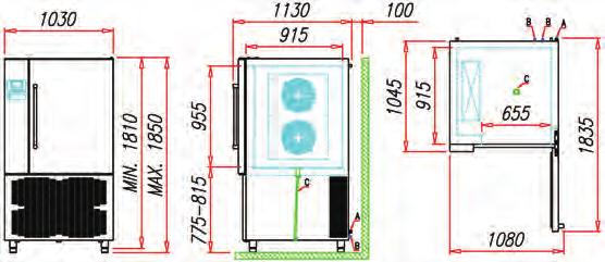 700 W Gas Refrigerante Refrigerant Gas Peso Netto Net Weight Spessore Isolamento Insulation Thickness Condizioni Ambientali Temperature Conditions Certificazioni Certifications C R404A 280 kg 70 mm +