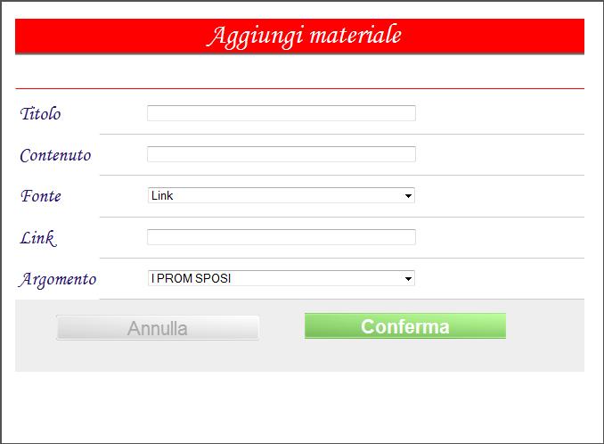 Per consultare il materiale, selezionare l Argomento, portarsi sul materiale di interesse e cliccare sull