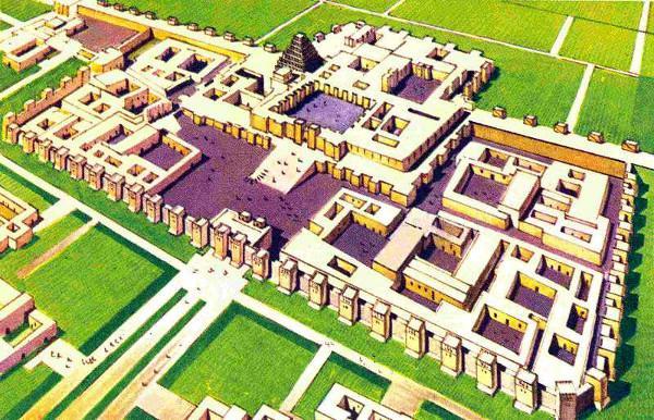 Korshabad - Iran Città assira - piantina Babilonia Tempio di Ishtar Non c erano differenze sostanziali fra la pianta del tempio e quella del palazzo regio: uno o