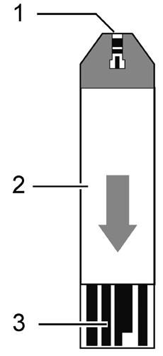 3.5 Strisce reattive Lato anteriore Retro 1 Fessura per il prelievo di sangue 2 Superficie di presa 3 Contatti Inserire la striscia reattiva nell apparecchio in modo che i contatti siano rivolti