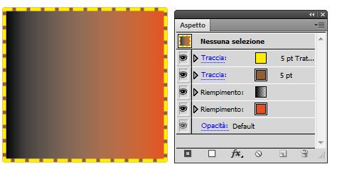 Riepiloghiamo: la palette Aspetto La palette aspetto riepiloga tutte le caratteristiche applicate alla forma selezionata.