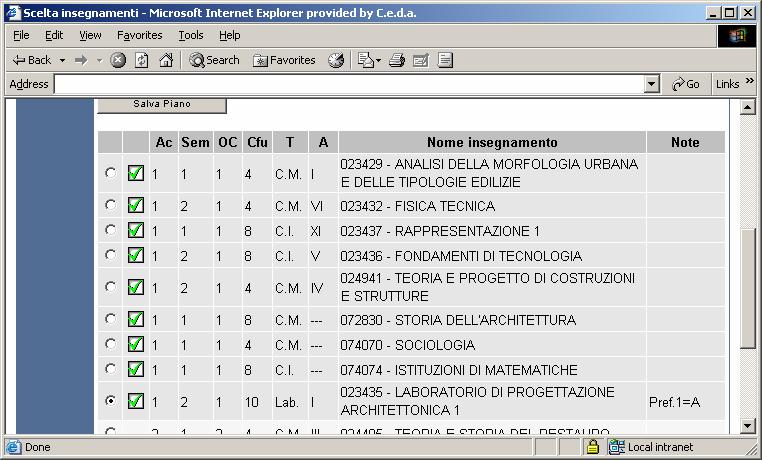 Dopo la conferma delle scelte effettuate, l opzione risulta