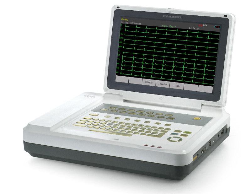 Registrazione della forma d onda ECG canali l/2/3 e derivazioni del ritmo. Visualizzazione del diagramma dello stato delle derivazioni. Dimens.Carta: mm 80x20m. DIMENSIONE: cm.