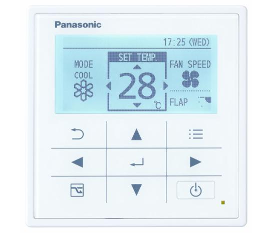 Le unità interne possono essere controllate tramite la gamma di soluzioni Panasonic di connettività tra cui il nuovo pannello CZ-RTC3, che fornisce informazioni di gestione dell'energia in modo
