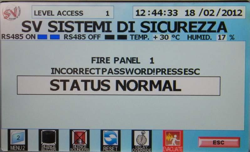 A questo punto digitare la password (numero a sei cifre) necessaria per accedere al livello desiderato.