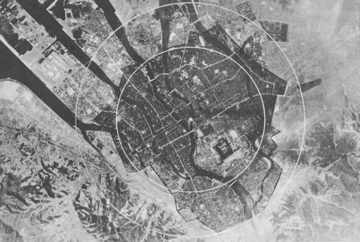 Hiroshima: cerchio intermedio parte della città interamente