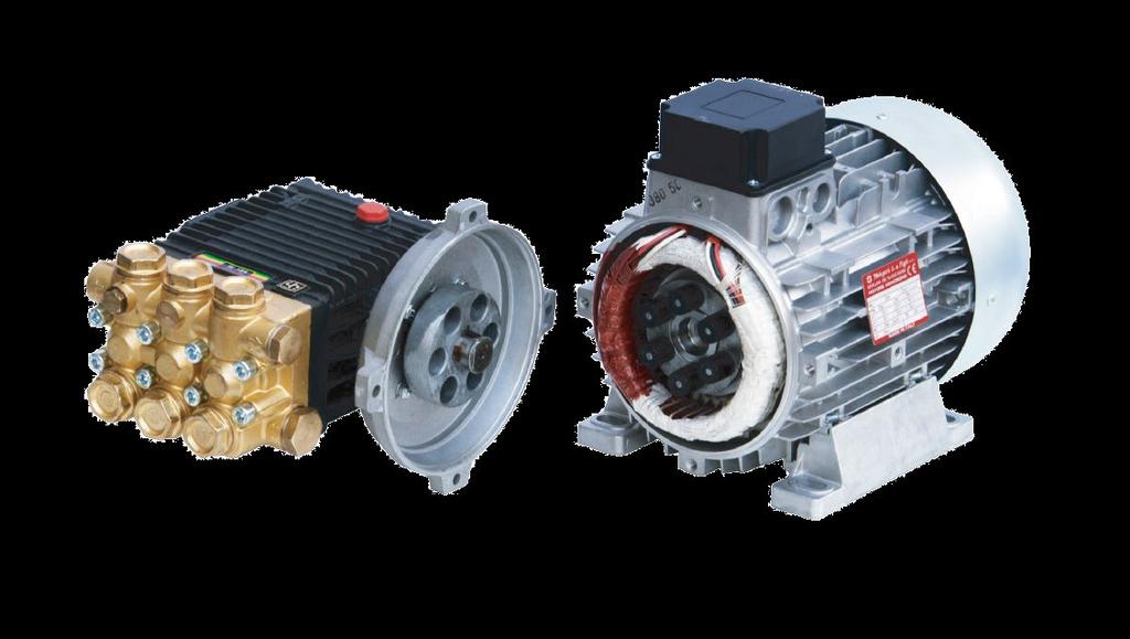 Accoppiamento elastico motore- pompa tramite giunto (modelli 1400 giri). motore elettrico, servizio continuo, a 2 o 4 poli con protezione termica.