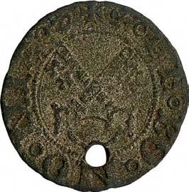 Stato della Chiesa Monetazione anonima pontificia (1403-1490) 190. Quattrino, 1422-1424 Mistura g 0,69 mm 16,5 inv.