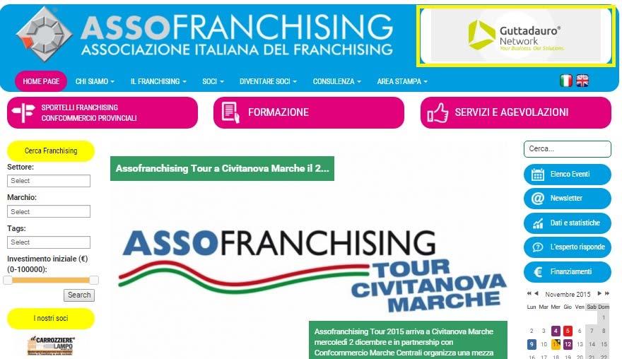 Banner TOP: il banner TOP è posizionato in alto a destra in tutte le pagine del sito di Assofranchising.