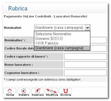 dell utente che permetterà un riutilizzo più agevole e immediato per il pagamento del trimestre successivo. 21. I nominativi memorizzati potranno in qualunque momento essere modificati o cancellati.