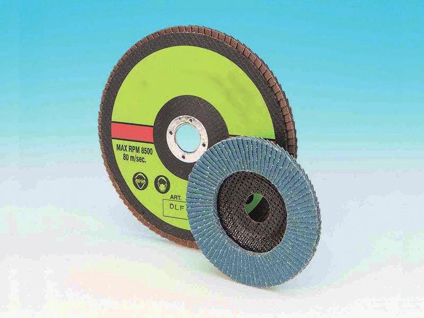 1. Abrasivi Dischi lamellari con supporto in fibra SUPPORTO PIANO 0-15 SUPPORTO CONICO 15-25 Ø Abrasivo Piano Conico Imballo Max RPM 100x16 Zirconio -