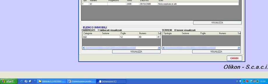 Il sistema riempie la maschera con gli altri dati relativi al soggetto, evidenziando le Note relative all