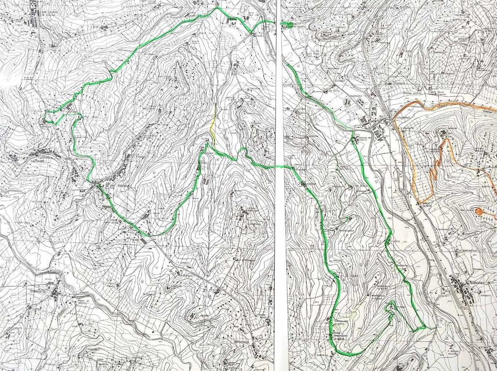 PERCORSO PONTEROTTO-CALZAIOLO-VIA MONTECALVI-SAN PANCRAZIO Circa 17,5 km. Parcheggiare a Ponterotto. Prendere la pista ciclopedonale fino a Calzaiolo.