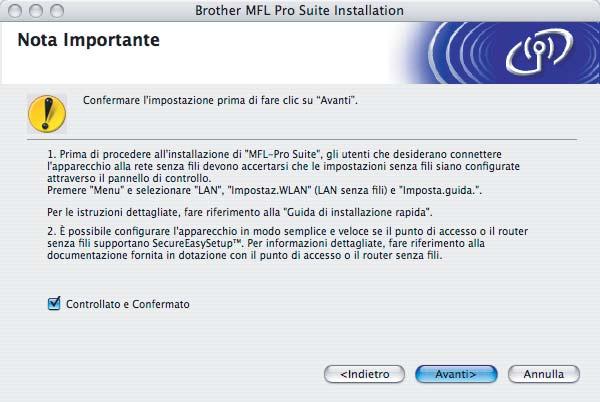 Installazione driver e software L'impostazione senza fili è stata completata.