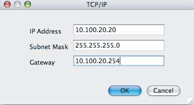 Impostazione dell'indirizzo IP, della subnet mask e del gateway con BRAdmin Light Se si dispone di un server DHCP/BOOT/RARP nella rete, non si deve eseguire la seguente procedura.
