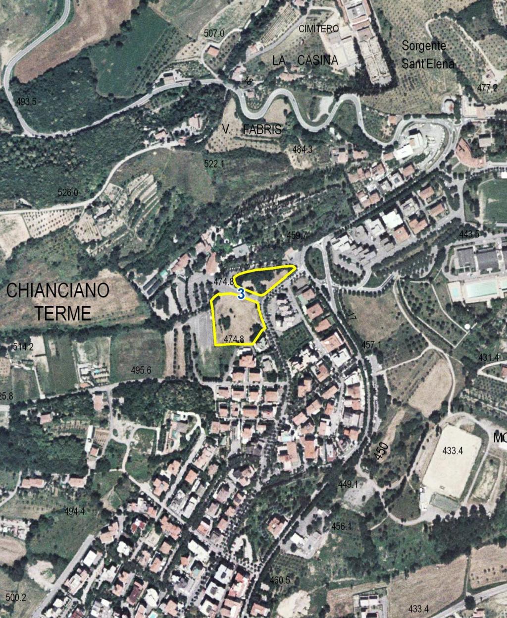 COMUNE DI CHIANCIANO TERME (Provincia di Siena) SCHEDA 3 QUADRO URBANISTICO CONOSCITIVO Oggetto: Area in Via G.