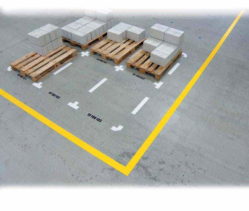 Esempio applicazione - LongLife FloorMarking Extra resistente LongLife FloorMarking LongLife FloorMarking, adesivo Confezione: rotolo con distributore in cartone (+ Colore) colore 06 07 Larghezza