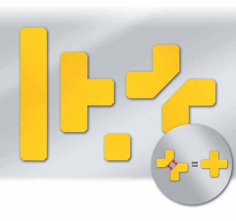 Segnaletica orizzontale LongLife - Simboli per delimitazione Elemento diritto Adesivo Elemento a L Elemento a T Molto resistente Elemento quadrato 2 elementi a L formano una croce ORGATEX LongLife -