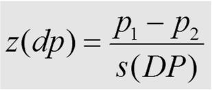 I passi sono analoghi agli altri test scelta H 1 scelta α def. zone di rifiuto e accettazione Calcolo dp = p 1 -p 2, s(dp), quindi In alternativa: calcolo P-value Es.
