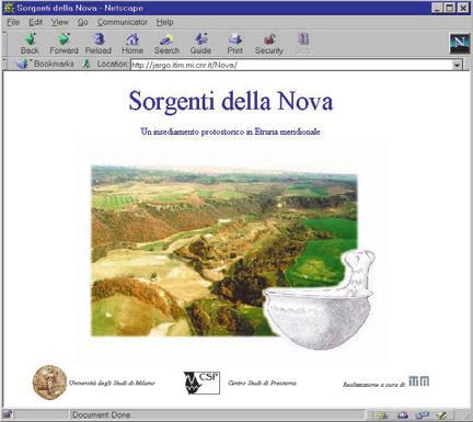 b: La home page del sito di Sorgenti